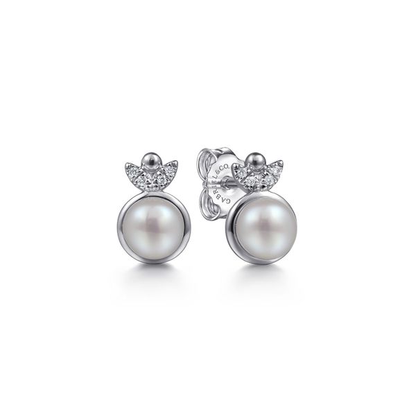 SS Pearl and Diamond Earrings Carroll's Jewelers Doylestown, PA