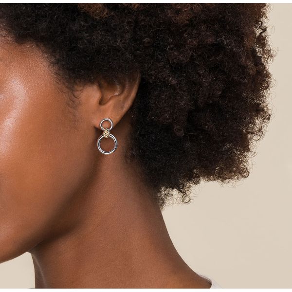 2 Tone Dangle Earrings Image 2 Carroll's Jewelers Doylestown, PA