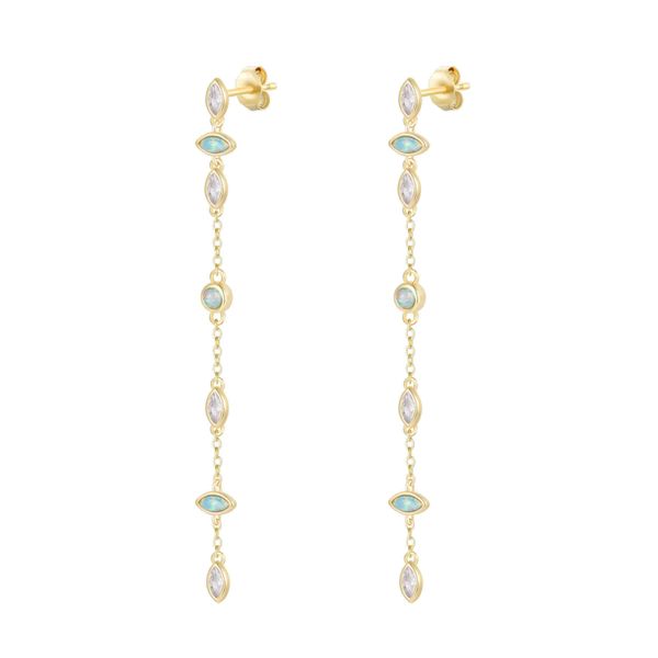 GP/SS Opal and CZ Dangle Earrings Carroll's Jewelers Doylestown, PA