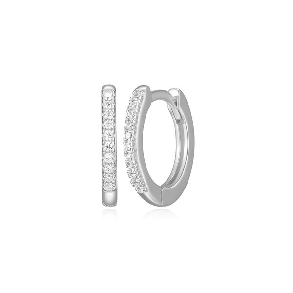 SS Diamond Huggie Hoop Earrings Carroll's Jewelers Doylestown, PA
