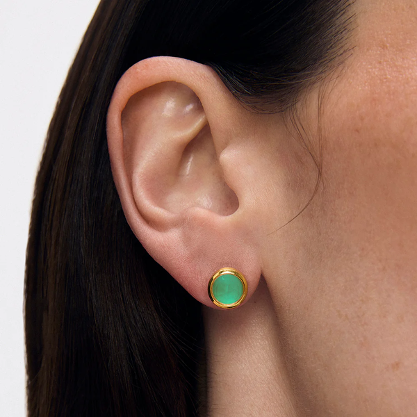 22kt gold plated moonstone stud earrings Image 2 Carroll's Jewelers Doylestown, PA