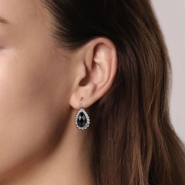 Gabriel Bujukan Onyx Leverback earrings Image 2 Carroll's Jewelers Doylestown, PA