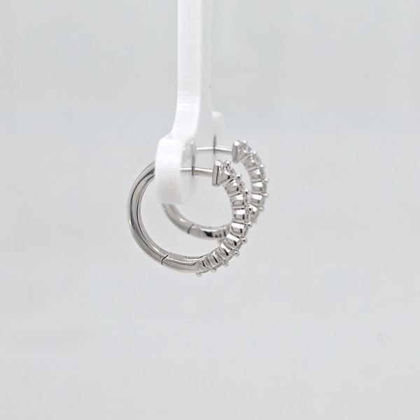 SS Lab Diamond Hoop Earrings Image 2 Carroll's Jewelers Doylestown, PA