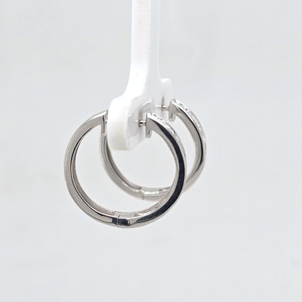 SS LG Diamond Hoop Earrings Image 2 Carroll's Jewelers Doylestown, PA