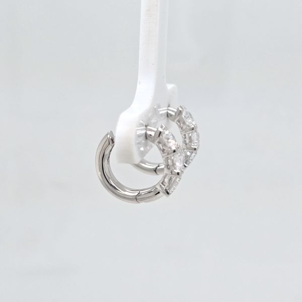 SS LG Diamond 3 stone earrings Image 2 Carroll's Jewelers Doylestown, PA