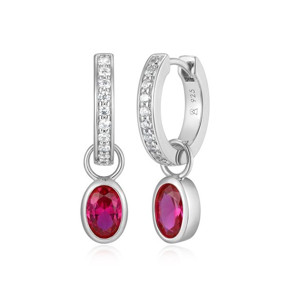 SS Ruby and Diamond Dangle Earrings Carroll's Jewelers Doylestown, PA
