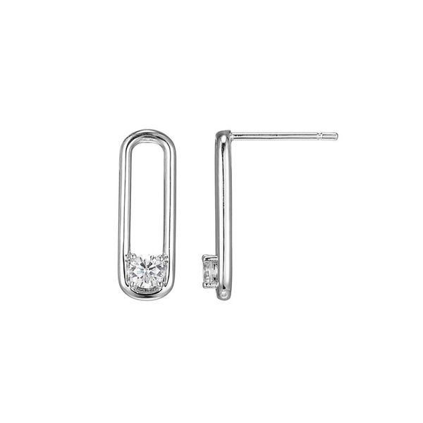 SS CZ Paperclip post earrings Carroll's Jewelers Doylestown, PA