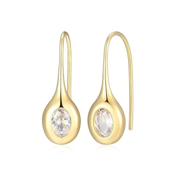 GP/SS Oval CZ drop Earrings Carroll's Jewelers Doylestown, PA