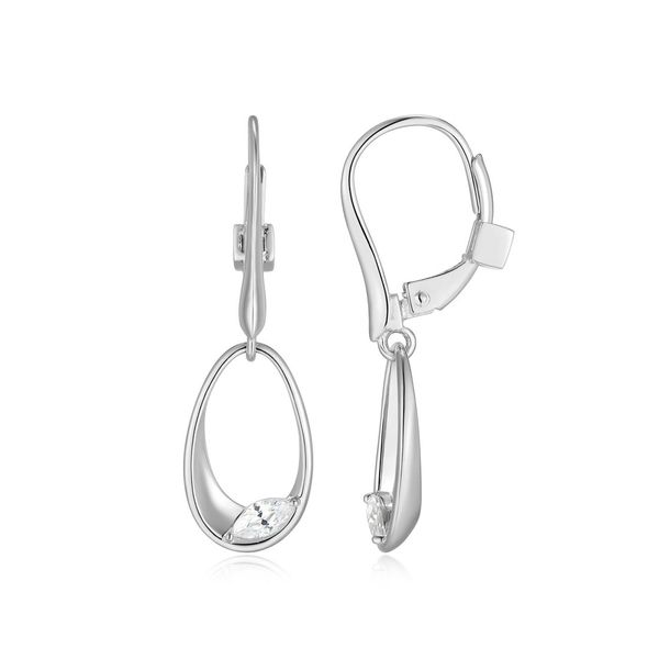 SS Dangle Earrings with marquise CZ Carroll's Jewelers Doylestown, PA