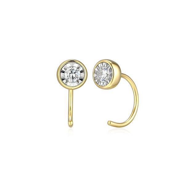 GP/SS Bezel Diamond Earrings Carroll's Jewelers Doylestown, PA