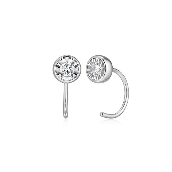 SS Bezel Diamond Earrings Carroll's Jewelers Doylestown, PA