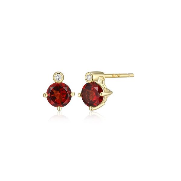 Yellow Gold January Birthstone Earrings Carroll's Jewelers Doylestown, PA