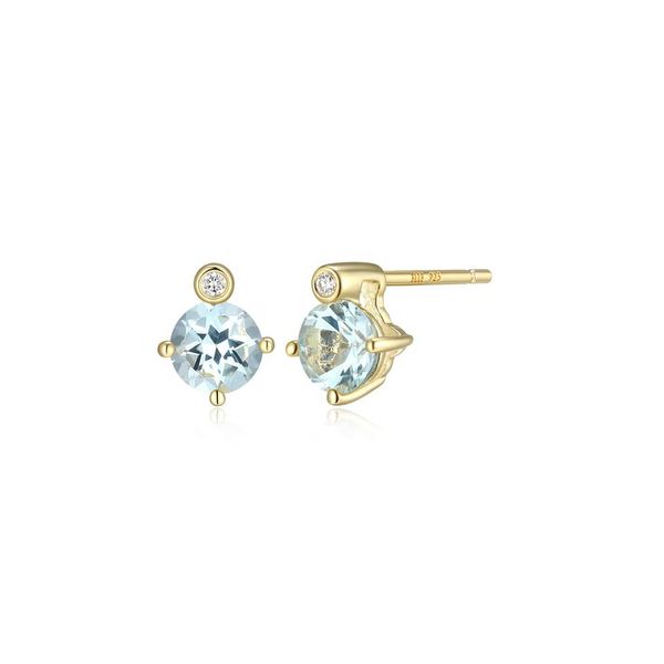 Yellow Gold March Birthstone Earrings Carroll's Jewelers Doylestown, PA