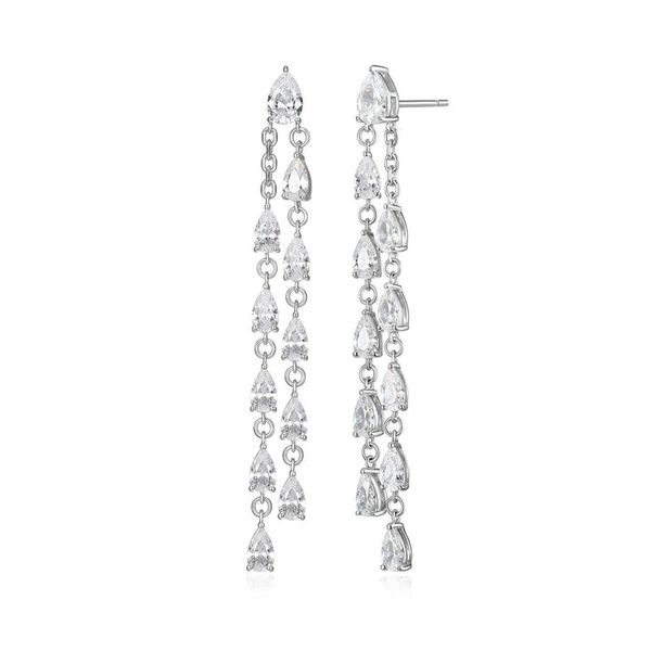 Silver Dangle CZ Earrings Carroll's Jewelers Doylestown, PA