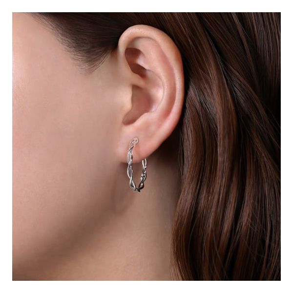 Gabriel SS Classic Hoop Earrings Image 2 Carroll's Jewelers Doylestown, PA