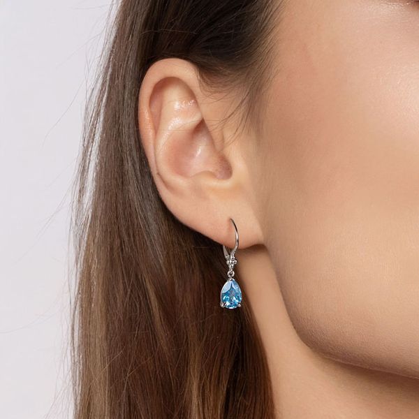 SS Blue Topaz Dangle Earrings Image 2 Carroll's Jewelers Doylestown, PA