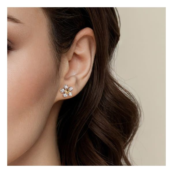 Gabriel Bujukan 2 tone Flower Earrings Image 2 Carroll's Jewelers Doylestown, PA