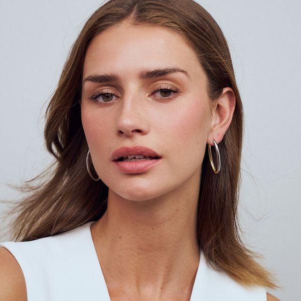 GP Large Oval Hoop Earrings Image 2 Carroll's Jewelers Doylestown, PA