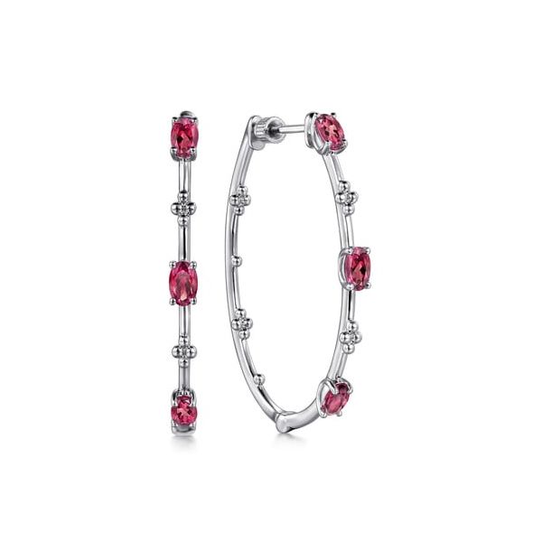 Silver Pink Tourmaline Hoop Earrings Carroll's Jewelers Doylestown, PA