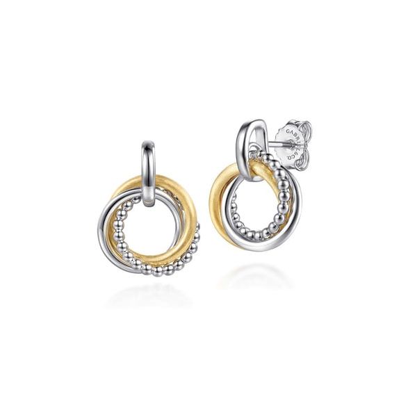 2 Tone Gold & Silver Circle Doorknocker Earrings Carroll's Jewelers Doylestown, PA