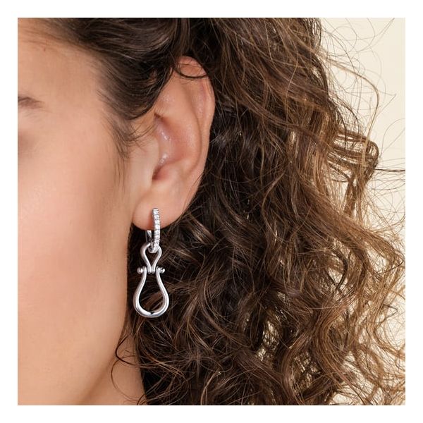 Silver Stirrup Dangle Earrings Image 2 Carroll's Jewelers Doylestown, PA