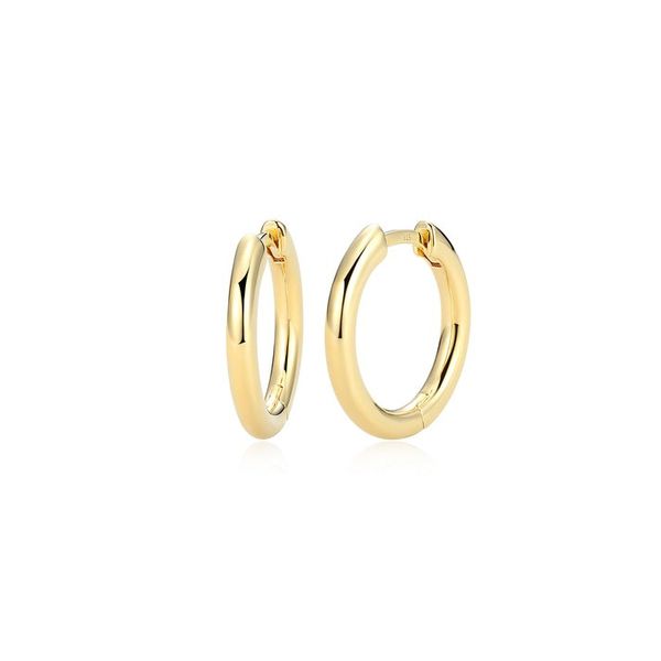Yellow Gold plated 2x16mm hoop earrings Carroll's Jewelers Doylestown, PA