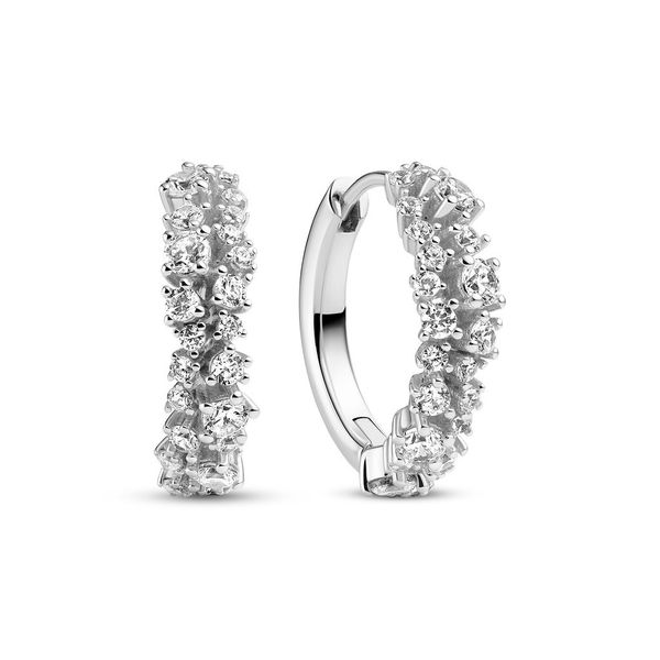 Sif Jakobs Cristallo Creolo Silver CZ Hoops Carroll's Jewelers Doylestown, PA