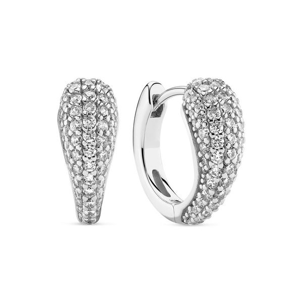 Sif Jakobs Silver Pave CZ Earrings Carroll's Jewelers Doylestown, PA