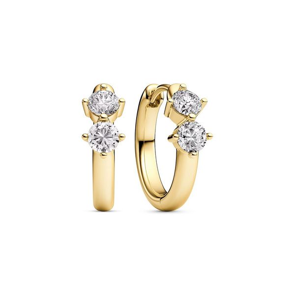 Gold Plated CZ Huggie Hoop Earrings Carroll's Jewelers Doylestown, PA