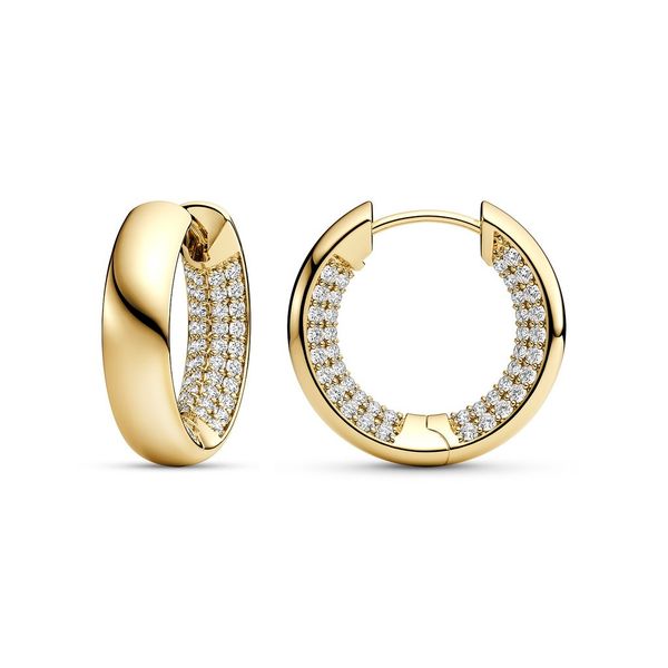 CZ Inside/Out Hoop Earrings Carroll's Jewelers Doylestown, PA