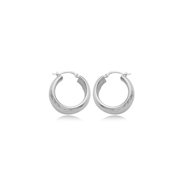 Silver 7mm Wide Hoop Earrings Carroll's Jewelers Doylestown, PA