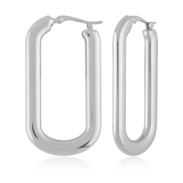 SS Long Flat Oval Hoops Carroll's Jewelers Doylestown, PA