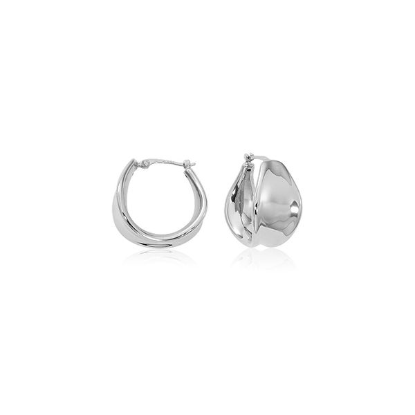 Sterling Silver Small Tapered Hoop Earrings Carroll's Jewelers Doylestown, PA