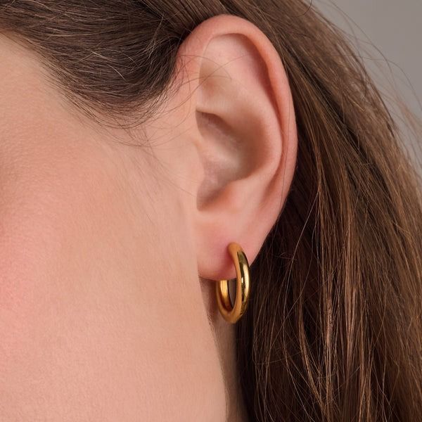 Gold Plated Hoop Earrings Image 2 Carroll's Jewelers Doylestown, PA