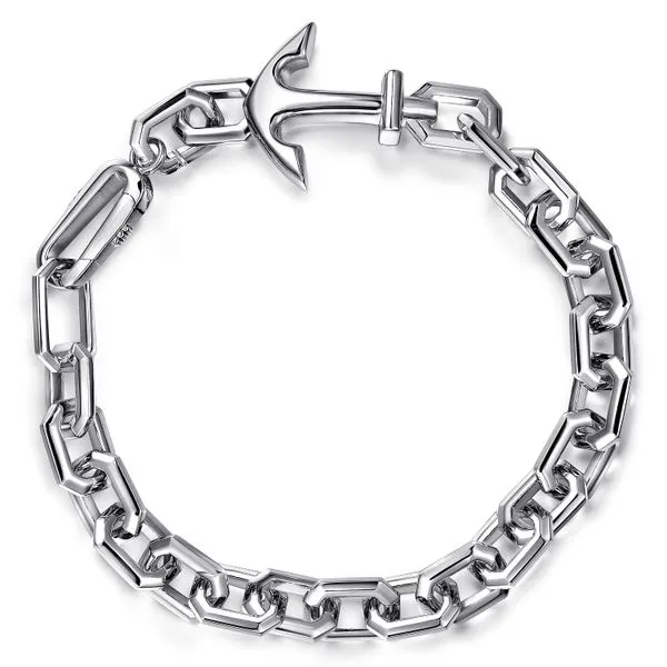 Gabriel silver heavy link bracelet w/Anchor