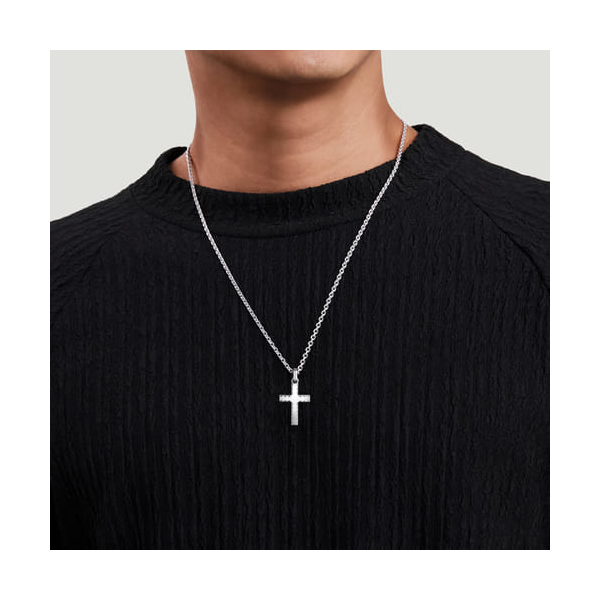 Silver Cross and Chain Image 2 Carroll's Jewelers Doylestown, PA