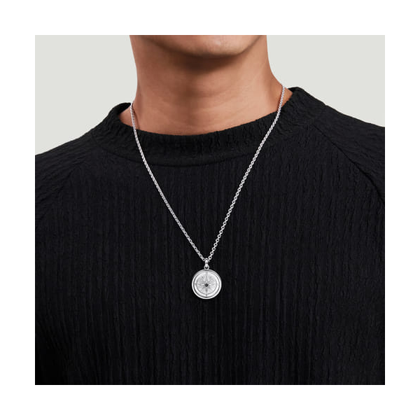 Men's Compass Necklace Image 3 Carroll's Jewelers Doylestown, PA