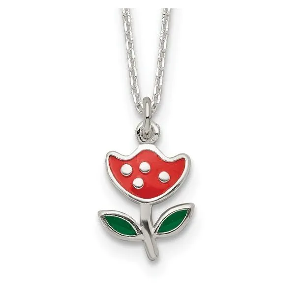 SS Red Flower Child's Necklace similar item image