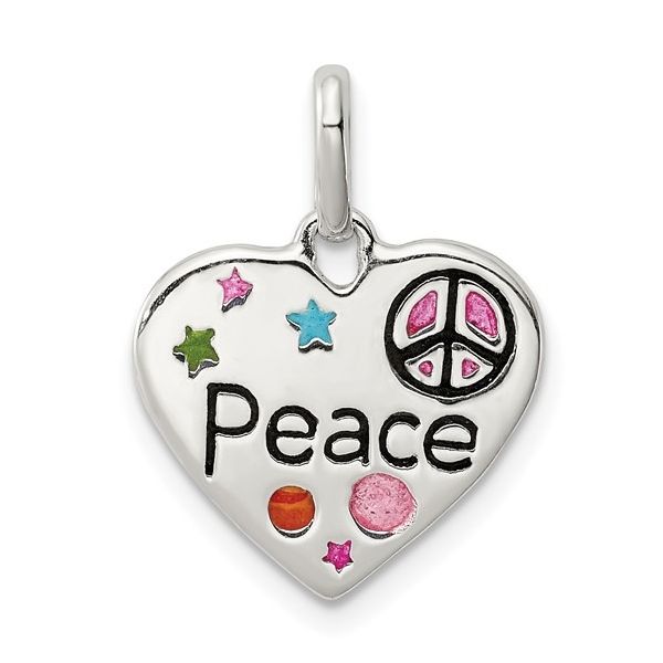 Child's Peace heart charm Image 2 Carroll's Jewelers Doylestown, PA