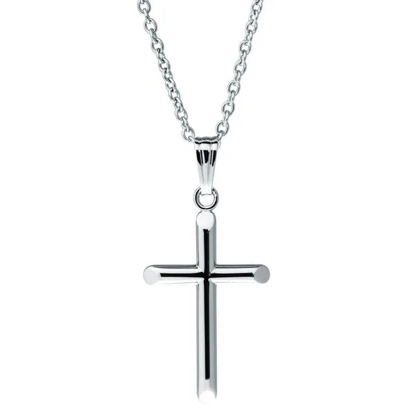 Childs Sterling Silver Plain Cross with chain