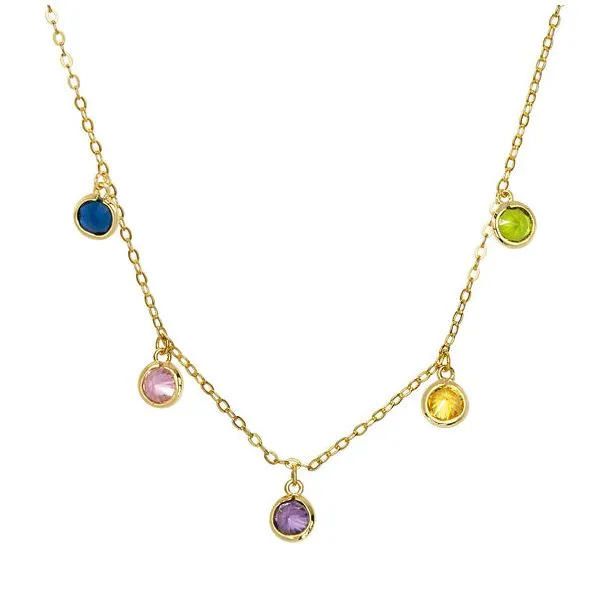 Childs multi color Dangling Station necklace