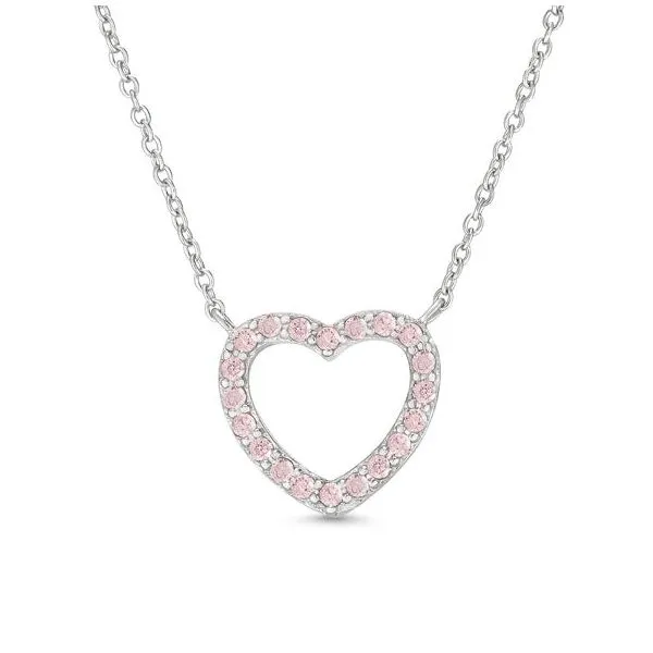 Sterling Silver Childs Pink heart pendant
