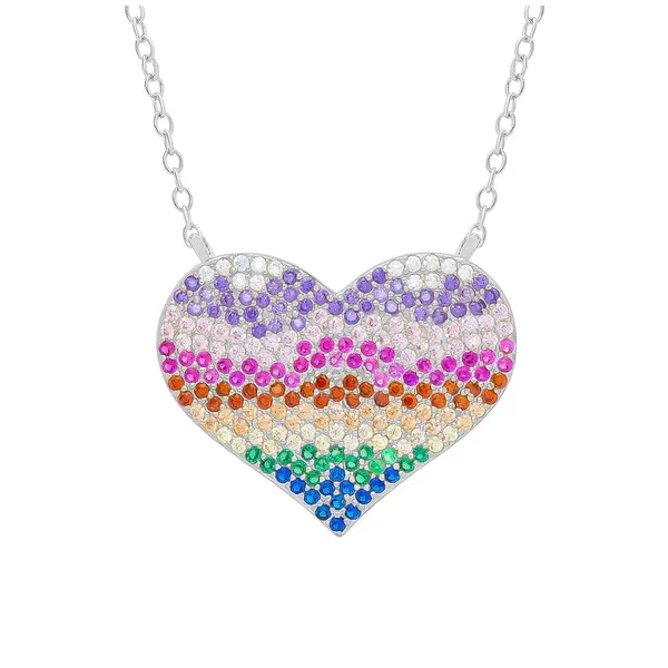 Childs Rainbow Heart Necklace