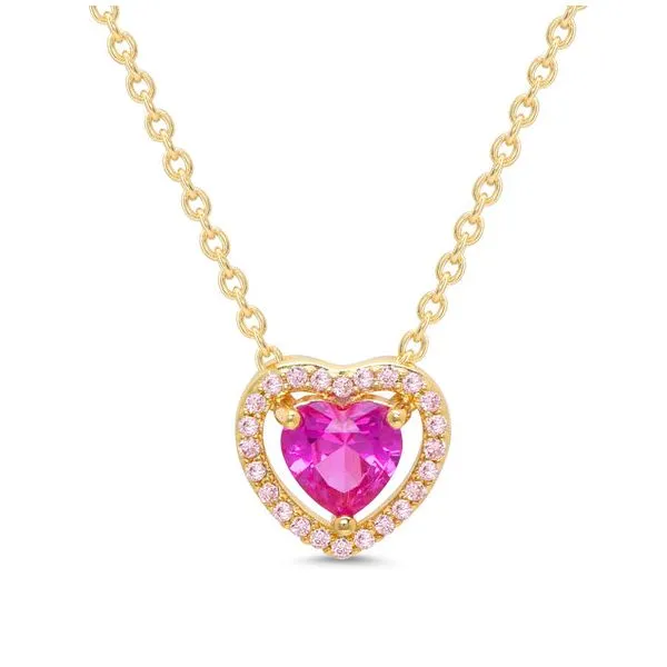 Child's pink heart CZ Necklace Carroll's Jewelers Doylestown, PA