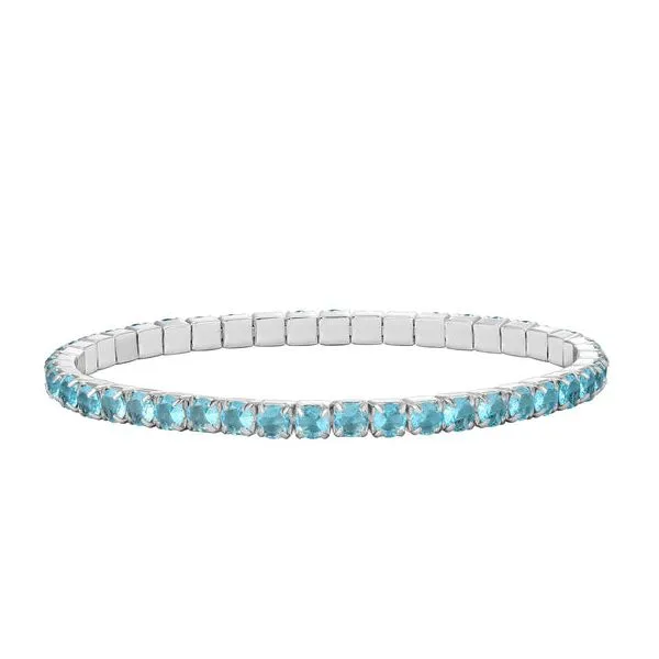 Childs Aqua CZ Stretch Tennis Bracelet
