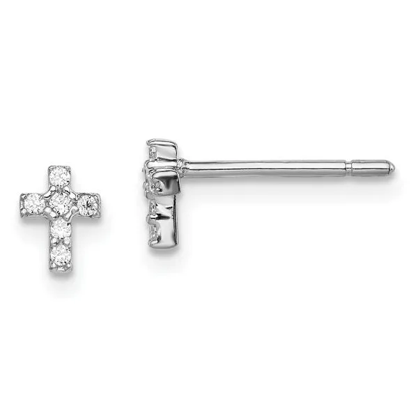 Sterling Silver CZ  Cross earrings