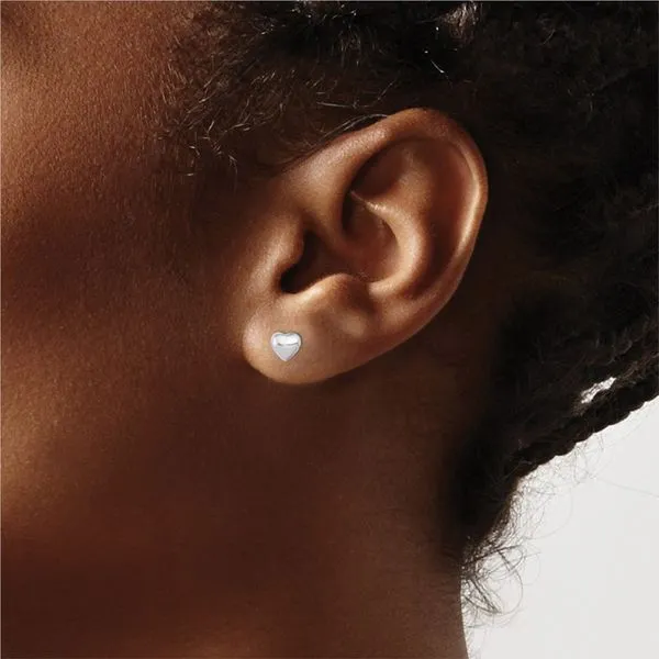 SS puffed heart earrings