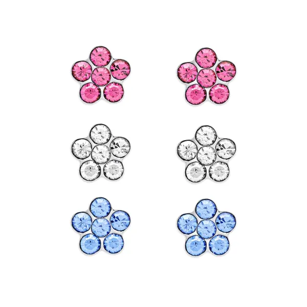 Child's sterling silver set of 3 flower stud earrings Carroll's Jewelers Doylestown, PA