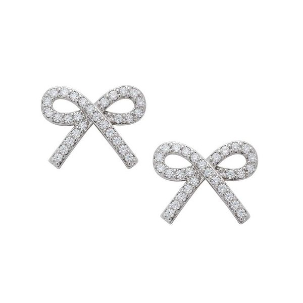 Childs CZ Bow Stud earrings Carroll's Jewelers Doylestown, PA