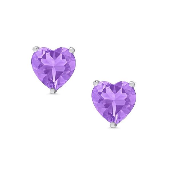 Lily Nily Purple CZ Heart Studs Carroll's Jewelers Doylestown, PA